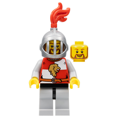 Kingdoms - Lion Knight Quarters, Helmet with Fixed Grille, Brown Beard Rounded | cas444