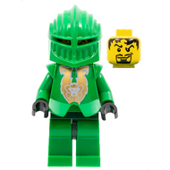 Knights Kingdom II - Rascus avec armure à motifs dorés, torse uni, hanches et casque vert foncé | cas266