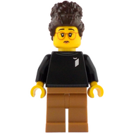 Designer LEGO Ideas - Femme, Pull noir avec logo LEGO Ideas, Jambes couleur nougat (taille moyenne) | idea239