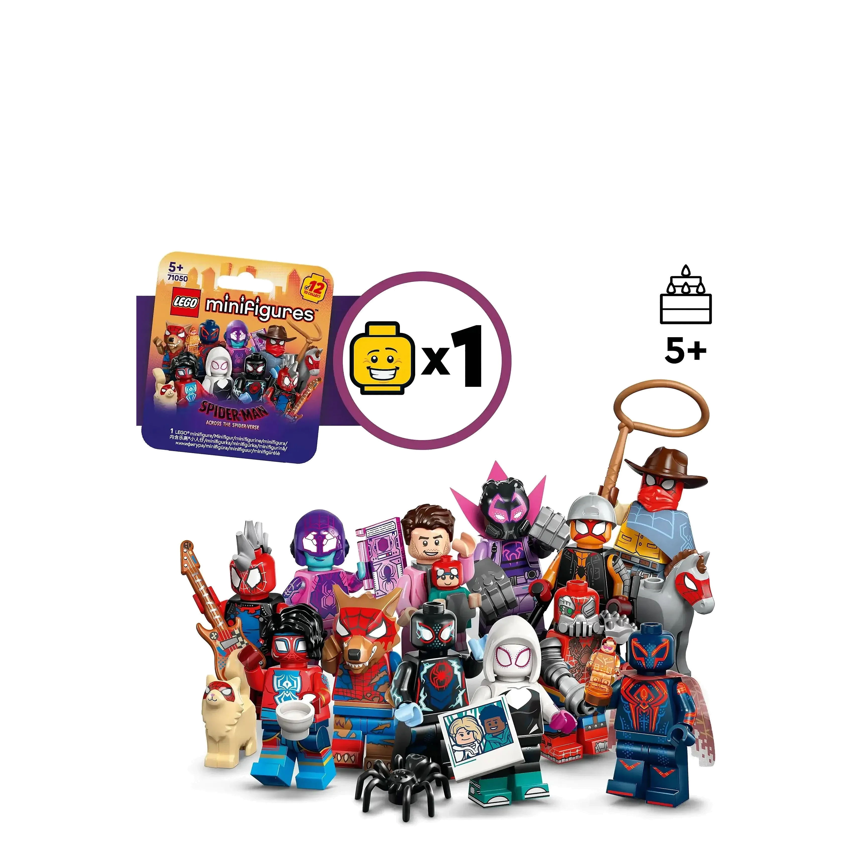 LEGO Minifigures - Spider-Man: Across the Spider-Verse Series - One Sealed Box | Collectable Minifigures | 71050