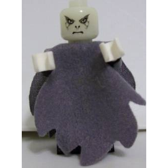 Lord Voldemort - Tête opaque phosphorescente, cape style Détraqueur gris bleu foncé | hp069a