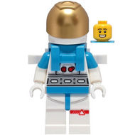 Lunar Research Astronaut - Male, White and Dark Azure Suit, White Helmet, Metallic Gold Visor, Backpack Clips, Open Mouth Smile | cty1424