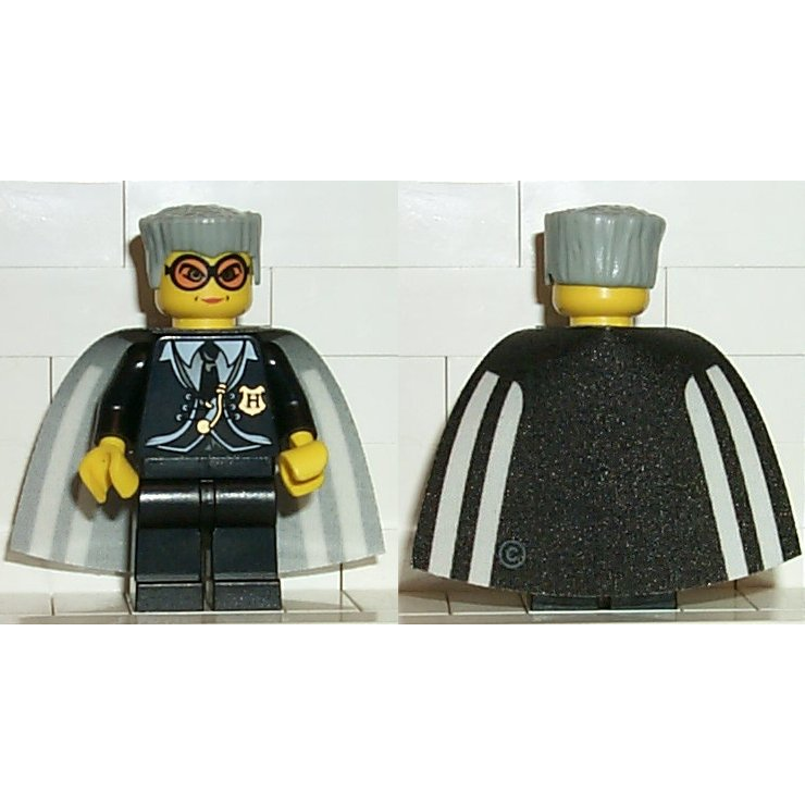 Madame Rolanda Hooch - Tenue noire, tête jaune, cape à rayures blanches | hp021