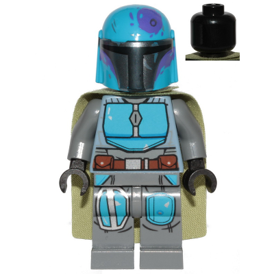 Mandalorian Tribe Warrior - Male, Olive Green Cape, Dark Azure Helmet