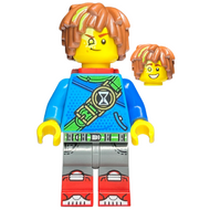 Mateo - Dark Azure Robe, Red Backpack | drm016