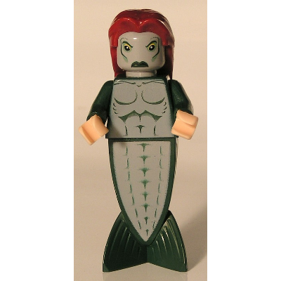 Merperson - Dark Green Body, Dark Red Long Hair | hp067