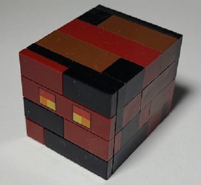Minecraft Magma Cube, Large (Black, Dark Red, and Reddish Brown Exterior) - Brick Built | minemagma01
