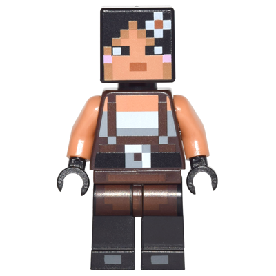 Minecraft Skin 2 - Pixelated, Female with Flower and Suspenders | min035
