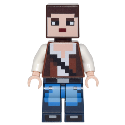 Minecraft Skin 3 - Pixelated, Reddish Brown Vest with Strap and Blue Jeans | min036