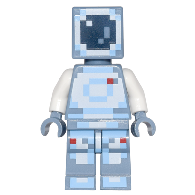Minecraft Skin 4 - Pixelated, White and Bright Light Blue Spacesuit and Dark Blue Visor | min037