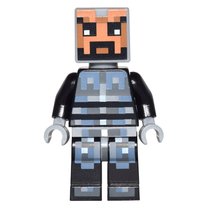 Minecraft Skin 5 - Pixelated, Male with Black and Silver Armor | min038