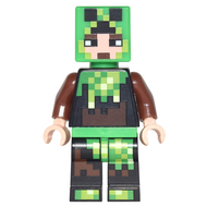 Minecraft Skin 6 - Pixelated, Bright Green and Dark Brown Creeper Costume | min039