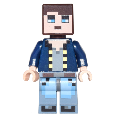 Minecraft Skin 8 - Pixelated, Dark Blue Jacket and Bright Light Blue and Sand Blue Legs | min041