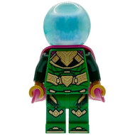 Mysterio - White Skull Head, Satin Trans-Light Blue Helmet, Rubber Cape | sh1101