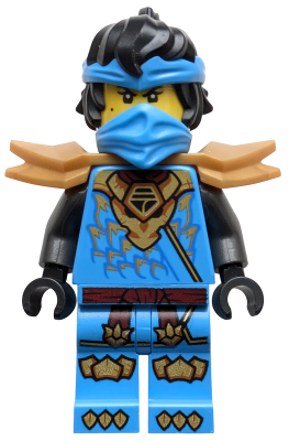 Nya - Dragons Rising, Tunic with Dragon Head, Hair, Wide Pearl Gold Shoulder Armor | njo1036