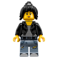 Nya - Leather Jacket and Jeans High School Outfit | njo0355