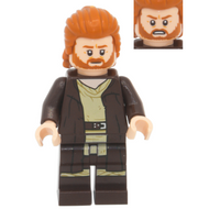 Obi-Wan Kenobi - Dark Brown Robe, Dark Orange Mid-Length Hair with Ruffled Back | sw1227