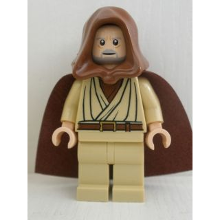 Obi-Wan Kenobi - Old, Light Nougat, Reddish Brown Hood and Cape, White Pupils | sw0336
