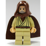 Obi-Wan Kenobi - Vieux, Nougat clair, Capuche et cape brun rougeâtre | sw0206