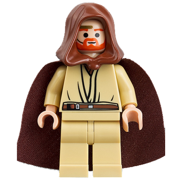 Obi-Wan Kenobi - Young, Light Nougat, Reddish Brown Hood and Cape, Gold Headset | sw0234