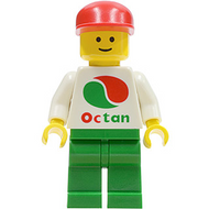 Octan - Logo blanc, jambes vertes, casquette rouge | oct012