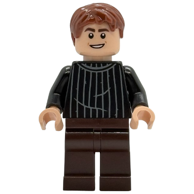 Oliver Wood - Black Striped Sweater, Dark Brown Legs | hp542