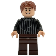 Oliver Wood - Black Striped Sweater, Dark Brown Legs | hp542