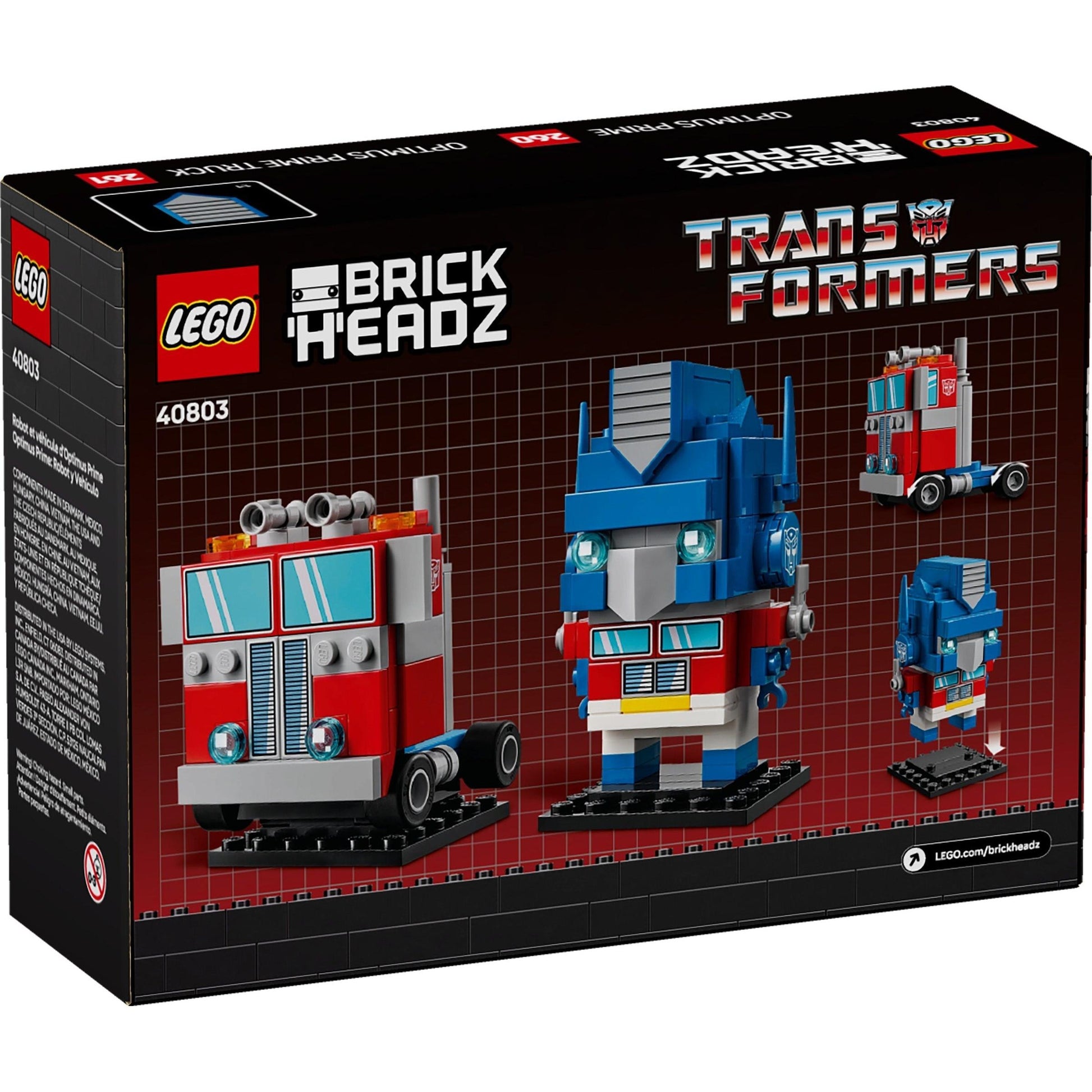 Robot et véhicule Optimus Prime | BrickHeadz | 40803