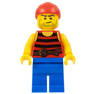 Pirate 3 - Black and Red Stripes, Blue Legs, Scar | pi161