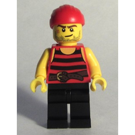 Pirate 6 - Black and Red Stripes, Black Legs, Scar | pi167