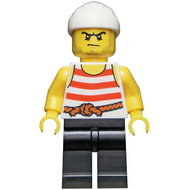 Pirate 8 - Red and White Stripes, Black Legs, Scowl | pi169