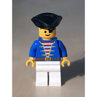 Pirate - Blue Jacket White Legs, Black Pirate Triangle Hat Reissue | pi006new