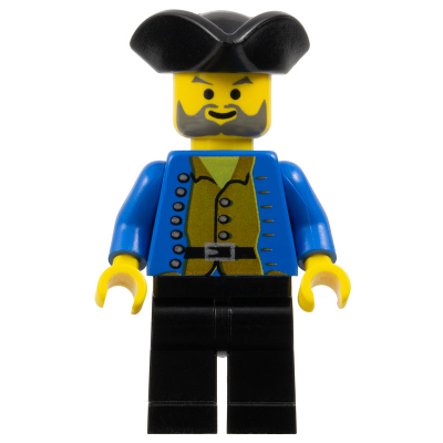 Chemise marron de pirate, pantalon noir, chapeau triangulaire noir de pirate | pi033