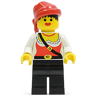 Pirate Female, Black Legs, Red Bandana | pi057