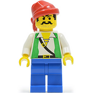 Pirate Green Vest, Blue Legs, Red Bandana | pi052