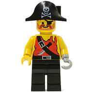 Pirate Shirt with Knife, Black Legs, Black Pirate Hat with Skull | pi078