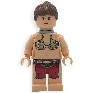 Tenue d'esclave de Jabba - Princesse Leia, queue de cheval châtain roux, collier | sw0085