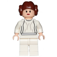 Princesse Leia - Nougat clair, robe blanche, grands yeux | sw0175b
