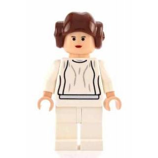 Princess Leia - Light Nougat, White Dress, Small Eyes, Smooth Hair | sw0175a