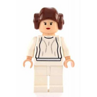 Princesse Leia - Teint clair, robe blanche, petits yeux, cheveux lisses | sw0175a