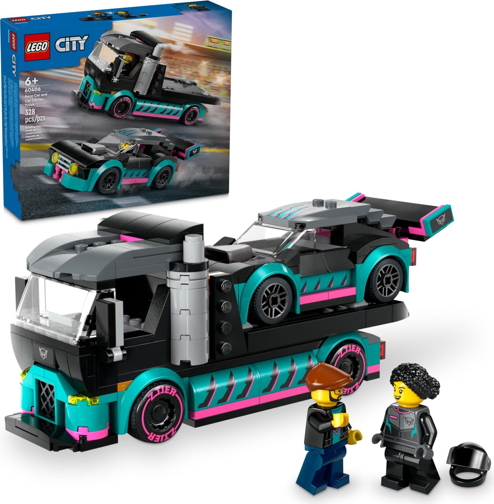 Race Car and Car Carrier Truck | City | 60406