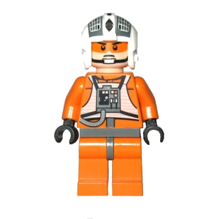 Y-wing de pilote rebelle (Jon « Dutch » Vander, chef d'escadrille or) - Tête couleur nougat clair avec visière et jugulaire | sw0369
