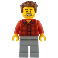 Rob the Fan Designer - Chemise en flanelle à carreaux rouges, pantalon gris clair bleuté | idea226