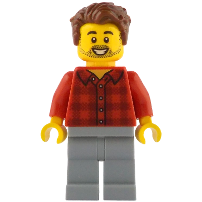 Rob the Fan Designer - Red Plaid Flannel Shirt, Light Bluish Gray Legs | idea226