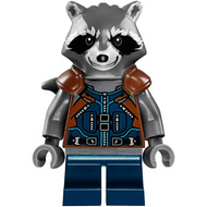 Rocket Raccoon - Dark Blue and Reddish Brown Outfit, Dark Bluish Gray Head | sh0384