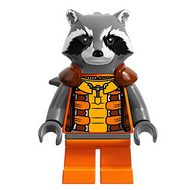 Rocket Raccoon - Orange and Reddish Brown Outfit, Dark Bluish Gray Head | sh0122