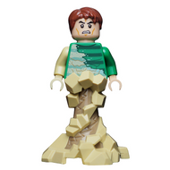 Sandman - Tenue verte, forme de sable beige avec socle tourbillonnant | sh0685