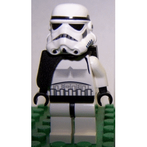 Sandtrooper - Black Pauldron (Solid), Survival Backpack, No Dirt Stains, Helmet with Dotted Mouth Pattern and Solid Black Head | sw0271