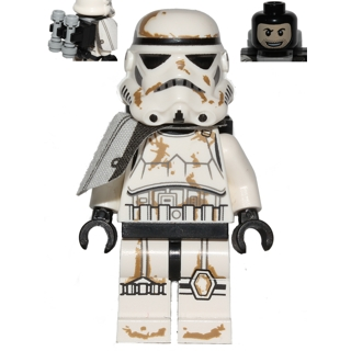 Sandtrooper - White Pauldron, Survival Backpack, Dirt Stains, Balaclava Head Print and Helmet with Dotted Mouth Pattern | sw0383