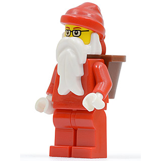 Père Noël, jambes rouges, lunettes, panier en D | hol004